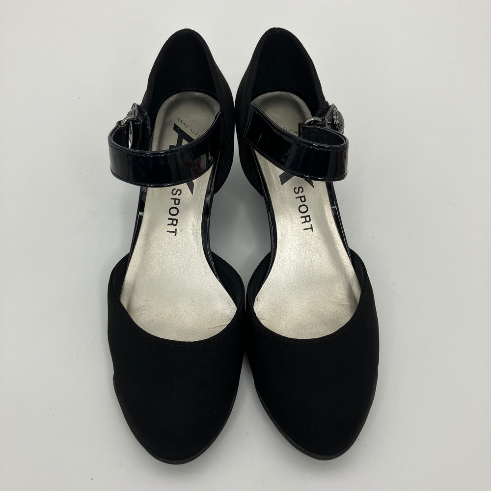 Anne Klein AK Sport Aktasha Wedges Womens 6.5M Black Mary Jane Heel Dress Shoes - Picture 2 of 12